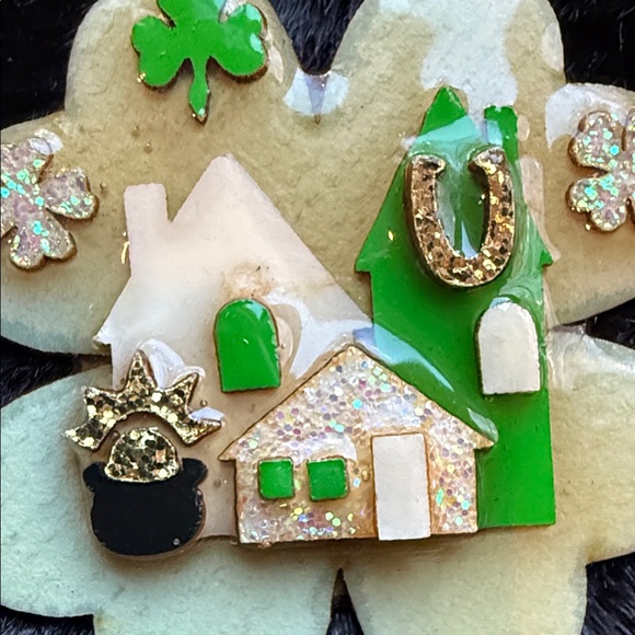 RARE Vintage Lucinda House Irish St. Patrick Lucky Clover Shamrock Pot Gold - Picture 3 of 4